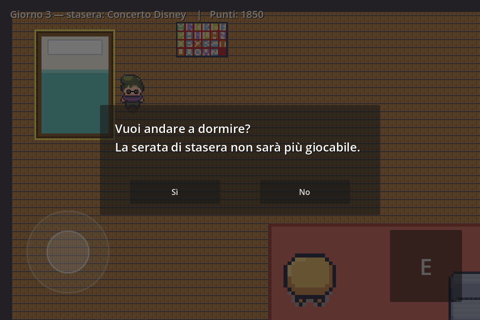 Il dialogo di conferma del letto: vuoi andare a dormire? La serata di stasera non sarà più giocabile